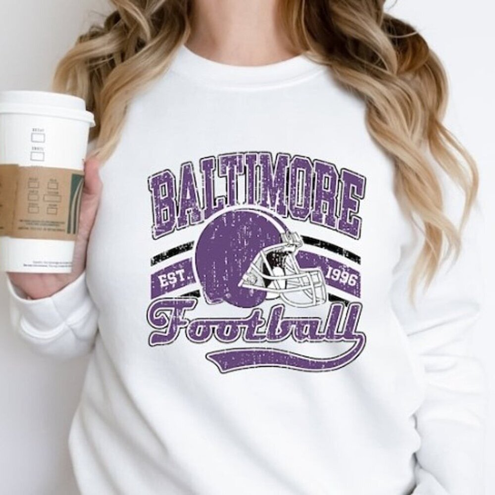Baltimore Ravens Sweatshirt Retro NFL Playoffs Fan Gift Crewneck StyleBaltimo 79